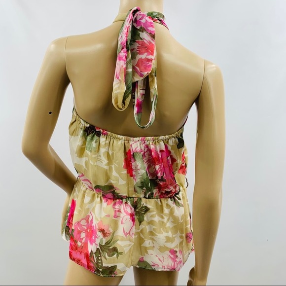 Walter Baker Cream Pink Floral Halter Top - Picture 9 of 12